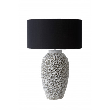 Настольная лампа Lucide Reef 34536/81/31, 1xE27x60W, белый, черный, бетон, текстиль - миниатюра 2