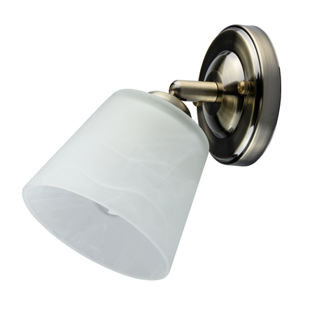 Настенный светильник с регулировкой направления света De City Тетро 673025501, 1xE27x40W, бронза, белый, металл, стекло