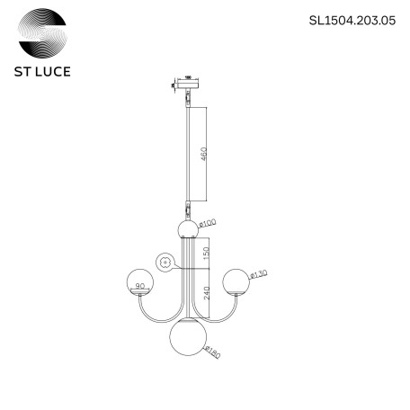 Схема с размерами ST Luce SL1504.203.05
