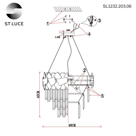 Схема с размерами ST Luce SL1232.203.06