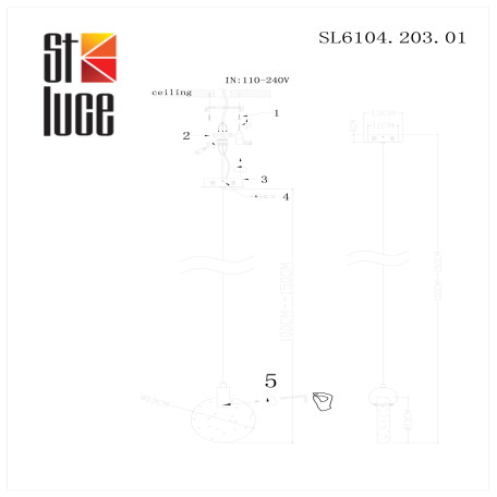 Схема с размерами ST Luce SL6104.203.01