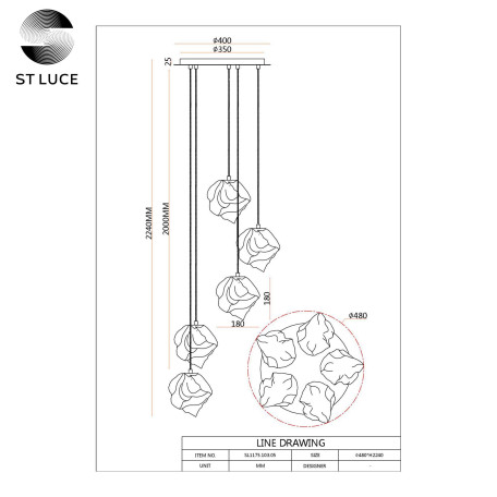 Схема с размерами ST Luce SL1175.303.05