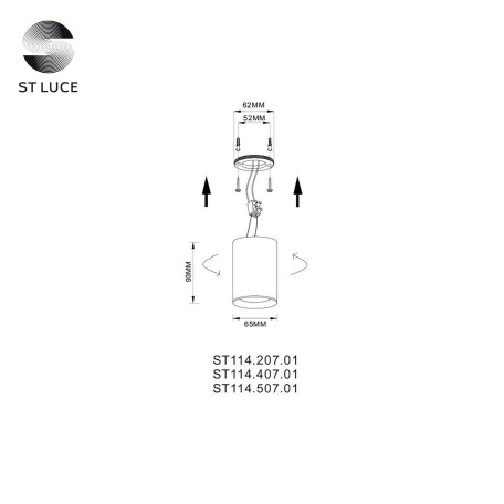 Схема с размерами ST Luce ST114.407.01