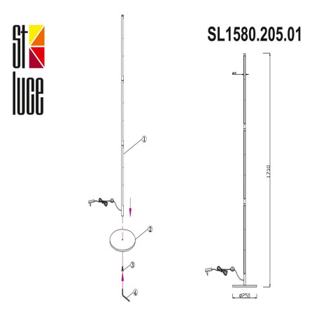 Схема с размерами ST Luce SL1580.205.01