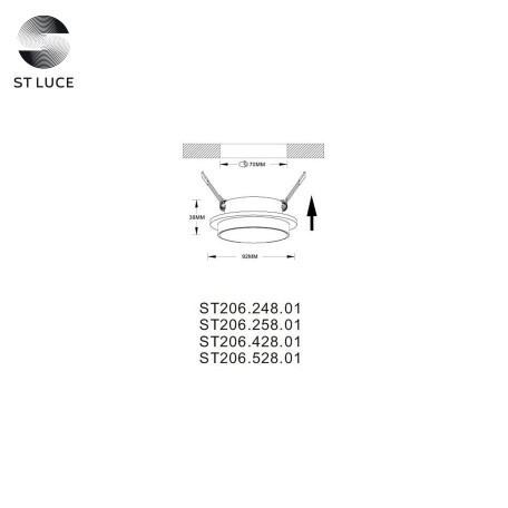 Схема с размерами ST Luce ST206.248.01