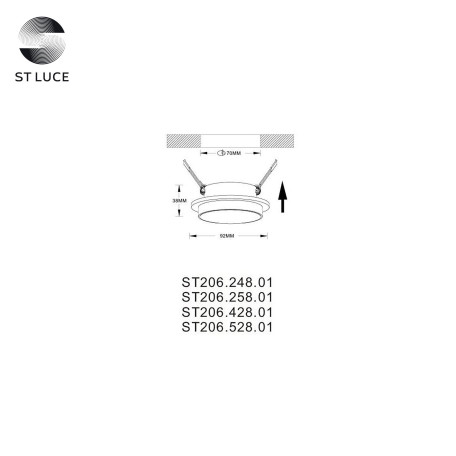 Схема с размерами ST Luce ST206.258.01