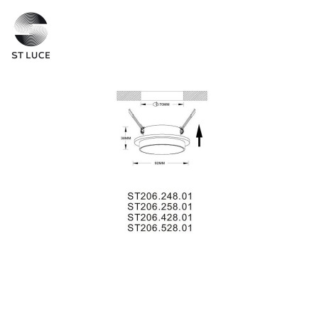 Схема с размерами ST Luce ST206.428.01