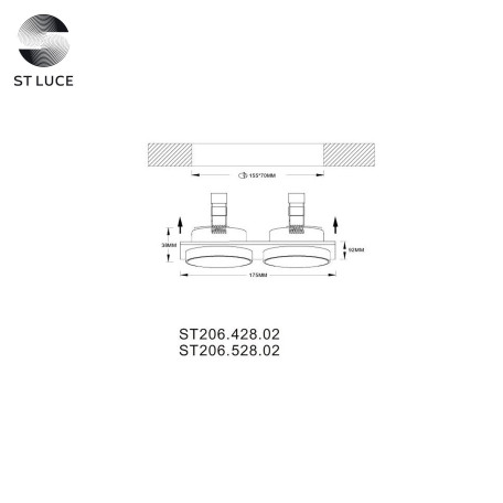 Схема с размерами ST Luce ST206.428.02