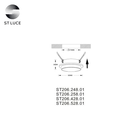 Схема с размерами ST Luce ST206.528.01