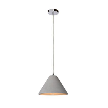 Подвесной светильник Lucide Solo 34404/25/41, 1xE14x40W, хром, серый, металл, бетон