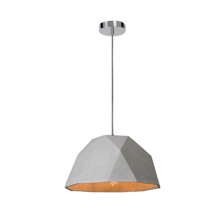Подвесной светильник Lucide Solo 34426/38/41, 1xE27x60W, хром, серый, металл, бетон