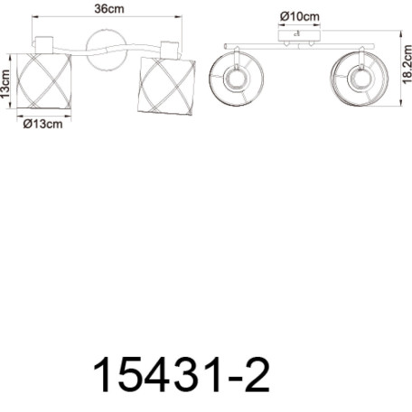 Схема с размерами Globo 15431-2