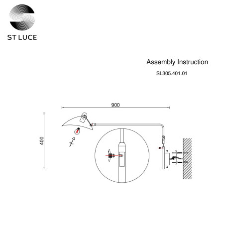 Схема с размерами ST Luce SL305.401.01