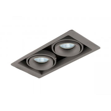 Встраиваемый светильник Donolux Lumme DL18615/02WW-SQ Silver Grey/Black, 2xGU10x50W