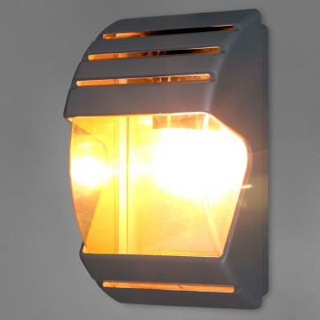 Настенный светильник Nowodvorski Mistral 4390, IP44, 1xE27x23W, серый с прозрачным, прозрачный с серым, металл с пластиком - миниатюра 1