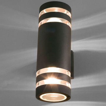 Настенный светильник Nowodvorski Sierra 4422, IP54, 2xE27x40W, черный, черный с прозрачным, металл, металл с пластиком, пластик