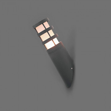 Настенный светильник Nowodvorski Norin 4445, IP44, 1xE27x20W, серый, металл со стеклом, стекло