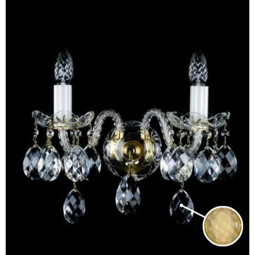 Бра Artglass TIBORA II. CE - 8003, 2xE14x40W, золото с прозрачным, золото с белым, прозрачный с золотом, янтарь, стекло, хрусталь Artglass Crystal Exclusive - миниатюра 1