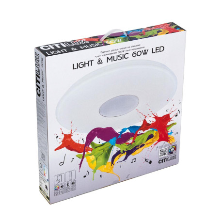 Музыкальный потолочный светодиодный светильник с пультом ДУ Citilux Light & Music CL703M61, LED 60W 3000-4200K + RGB 3500lm - миниатюра 8