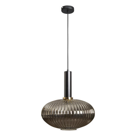 Подвесной светильник Loft It Iris 2070-C+BL, 1xE27x60W, черный, дымчатый, металл, стекло