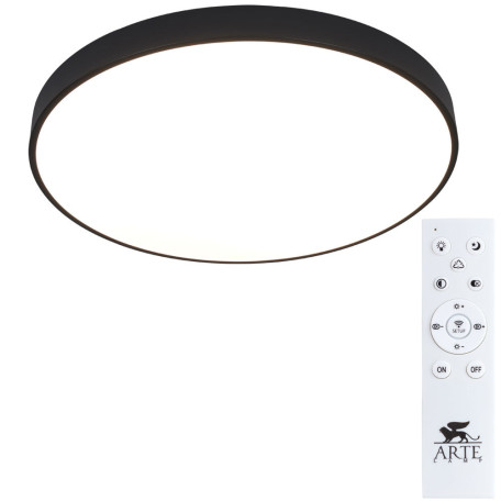 Потолочный светодиодный светильник с пультом ДУ Arte Lamp Arena A2673PL-1BK, LED 80W 2700-4500K 8500lm CRI≥80