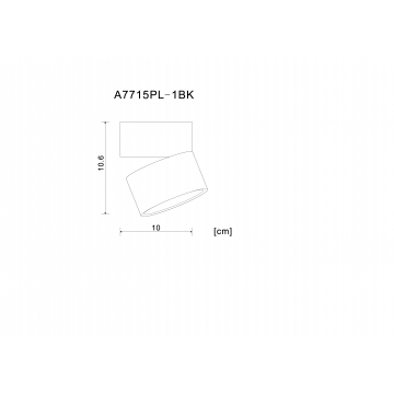 Схема с размерами Arte Lamp A7715PL-1BK