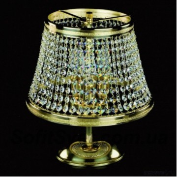 Настольная лампа Artglass KLOTYLDA DIA 250 CE, 2xE14x40W, золото, прозрачный, металл, хрусталь Artglass Crystal Exclusive