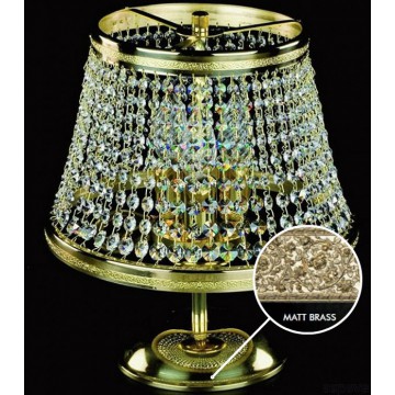 Настольная лампа Artglass KLOTYLDA II. MATT BRASS CE, 3xE14x40W, золото, прозрачный, металл, хрусталь Artglass Crystal Exclusive
