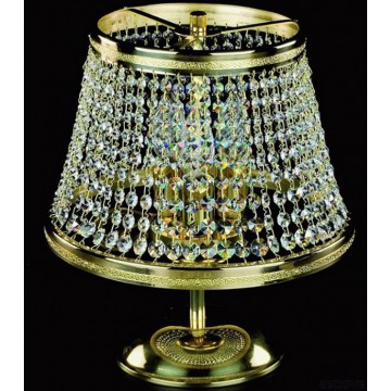 Настольная лампа Artglass KLOTYLDA II. SP, 3xE14x40W, золото, прозрачный, металл, кристаллы SPECTRA Swarovski