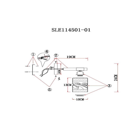 Схема с размерами Evoluce SLE114501-01