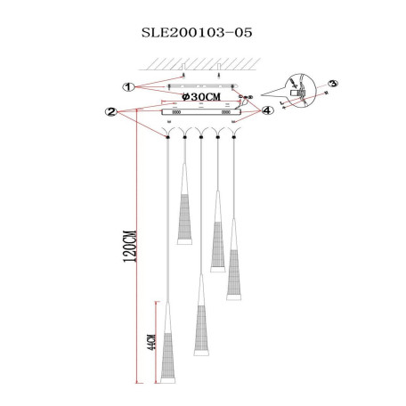 Схема с размерами Evoluce SLE200103-05