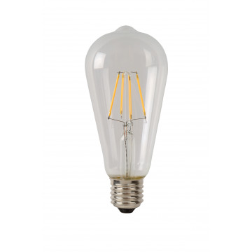 Филаментная светодиодная лампа Lucide 49015/05/60 прямосторонняя груша E27 5W, 2700K (теплый) CRI80 220V, диммируемая, гарантия 30 дней - миниатюра 2