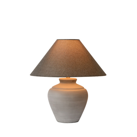 Настольная лампа Lucide Bonjo 44501/81/36, 1xE27x60W, серый, керамика, текстиль - миниатюра 1