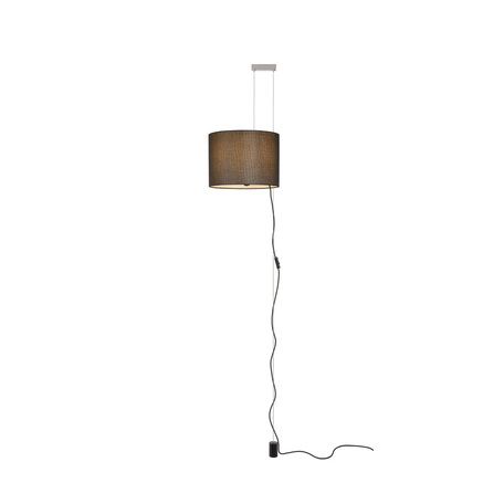 Подвесной светильник-торшер Lucide Saxen 40402/36/30, 1xE27x60W, хром, черный, металл, текстиль - миниатюра 1