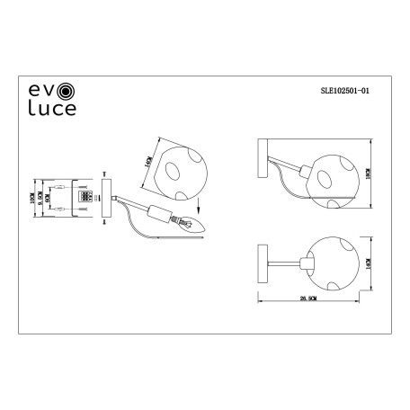 Схема с размерами Evoluce SLE102501-01