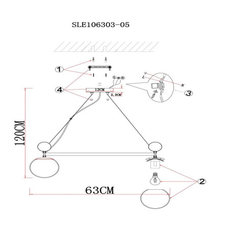 Схема с размерами Evoluce SLE106303-05