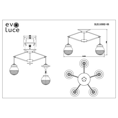 Схема с размерами Evoluce SLE110302-05