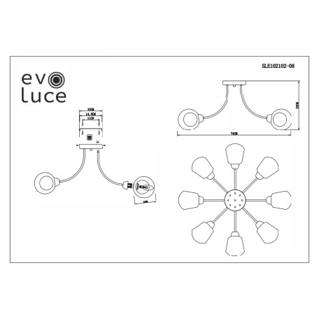 Схема с размерами Evoluce SLE102102-08