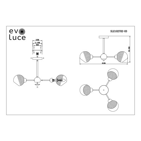 Схема с размерами Evoluce SLE102702-03