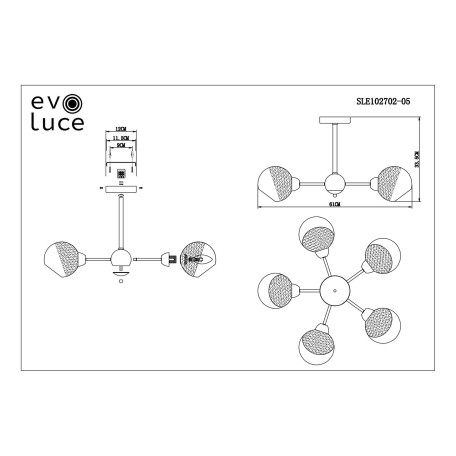 Схема с размерами Evoluce SLE102702-05