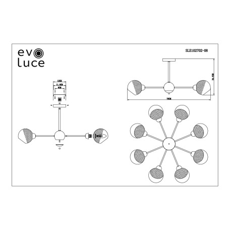 Схема с размерами Evoluce SLE102702-08