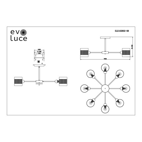 Схема с размерами Evoluce SLE102802-08