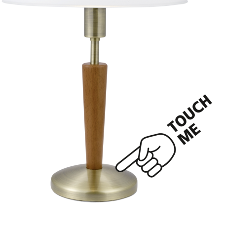 Настольная лампа Eglo Solo 1 87256, 1xE14x60W, бронза, коричневый, белый, дерево, стекло - миниатюра 3