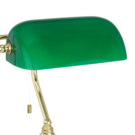 Настольная лампа Eglo Banker 90967, 1xE27x60W, золото, зеленый, металл, стекло - миниатюра 3