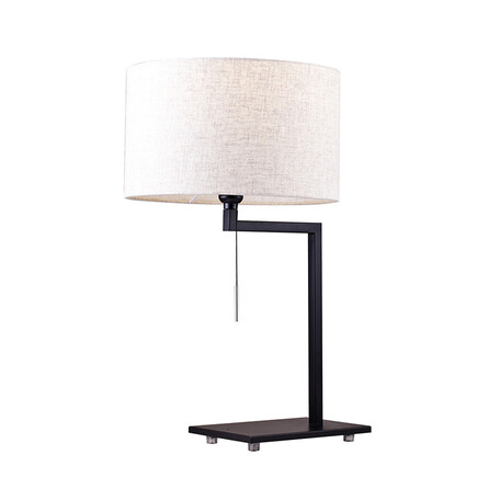 Настольная лампа Arti Lampadari Magento E 4.1.1 B, 1xE27x60W, черный, белый, металл, текстиль