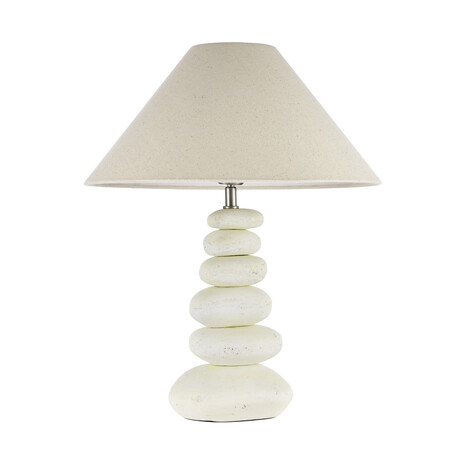 Настольная лампа Arti Lampadari Molisano E 4.1 C, 1xE27x60W, белый с хромом, бежевый, керамика, текстиль