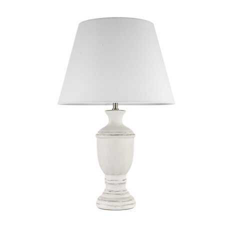 Настольная лампа Arti Lampadari Paliano E 4.1 W, 1xE27x60W, белый с хромом, белый, керамика, текстиль - миниатюра 1