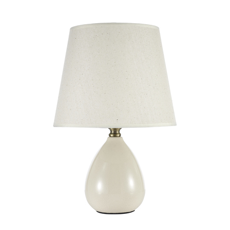 Настольная лампа Arti Lampadari Riccardo E 4.1 LG, 1xE27x60W, бежевый с бронзой, белый, керамика, текстиль