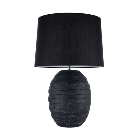 Настольная лампа Arti Lampadari Simona E 4.1 B, 1xE27x60W, черный, керамика, текстиль