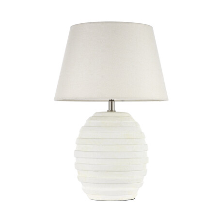 Настольная лампа Arti Lampadari Simona E 4.1 W, 1xE27x60W, белый с хромом, белый, керамика, текстиль - миниатюра 1